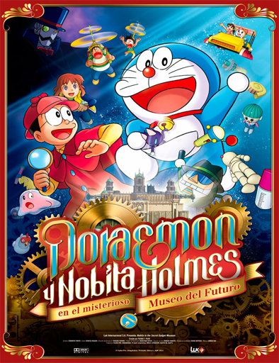 Poster de Doraemon y Nobita Holmes en el misterioso museo del futuro